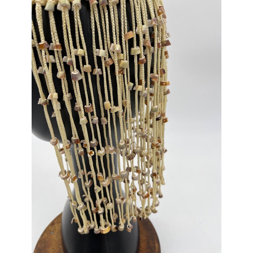 70's original Vintage cowrie crown, CLEOPATRA head piece, vintage beaded cowrie